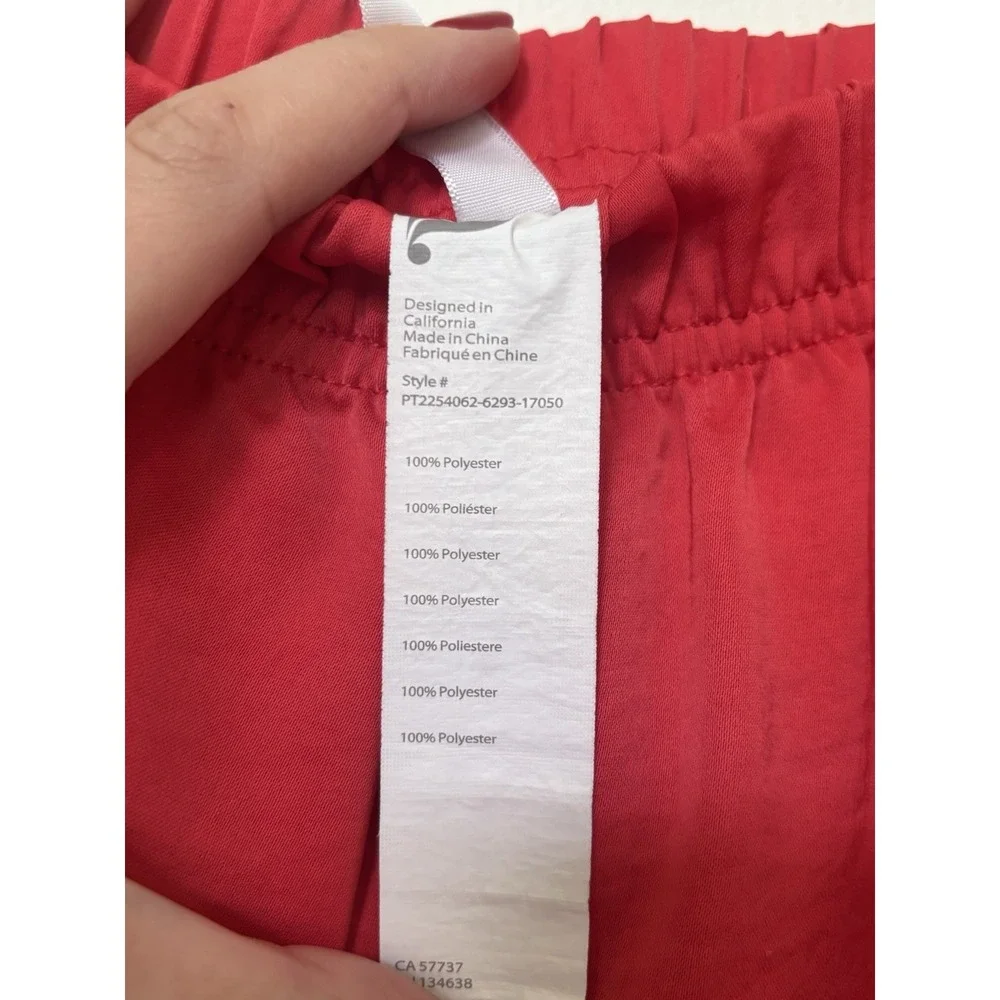 Fabletics Eco Satin Crop Pant Strawberry Women's Size large